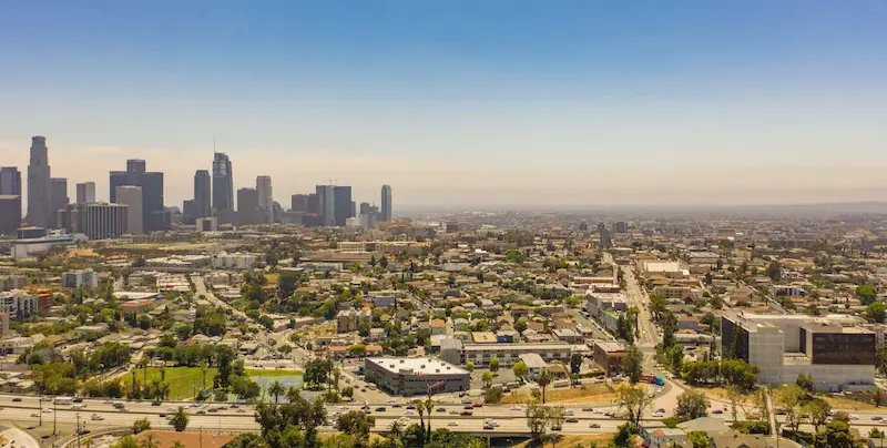 Vista del centro de Los Ángeles, California
